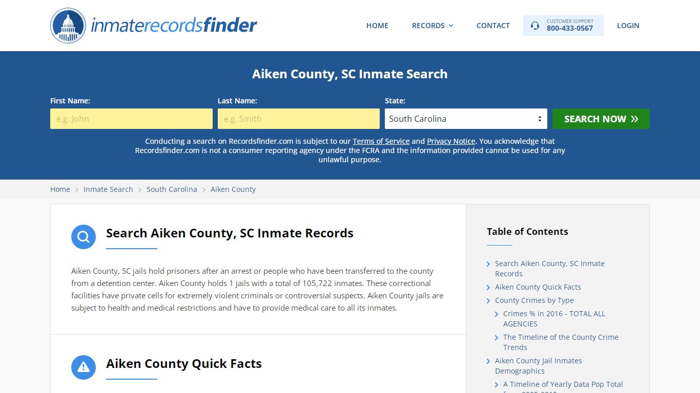 Aiken County, SC Inmate Lookup & Jail Records Online